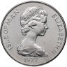 Купить Остров Мэн 1 крона (crown) 1977  "25 лет правления Королевы Елизаветы II - монограмма ERII"