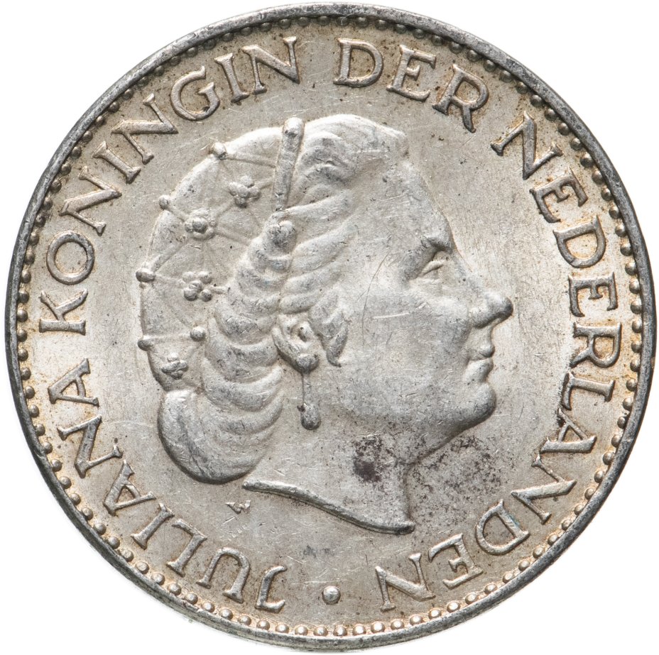 Монета Нидерланды 1 гульден (gulden) 1964 стоимостью 950 руб.