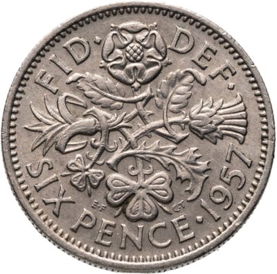купить Великобритания 6 пенсов (pence) 1957