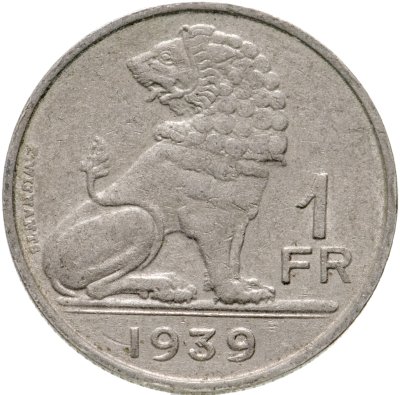 купить Бельгия 1 франк 1939 французская версия (Belgique - België)