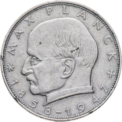 купить Германия 2 марки 1957 F Макс Планк знак монетного двора: "F" - Штутгарт