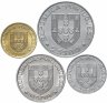 Купить Португалия набор из 4-х монет (25, 5, 2,5 и 1 эскудо) 1982 "Чемпионат мира по хоккею на роликах"
