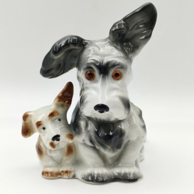 купить Плафон для светильника-ночника "Собаки" ("Терьеры"), фарфор, роспись, Heinz & Co., Германия, 1954-1972 гг.