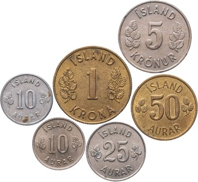 купить Исландия набор монет 1954-1981 (6 штук)