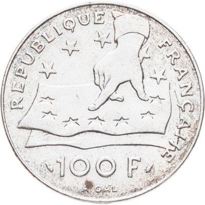 купить Франция 100 франков (francs) 1991 "395 лет со дня рождения Рене Декарта"