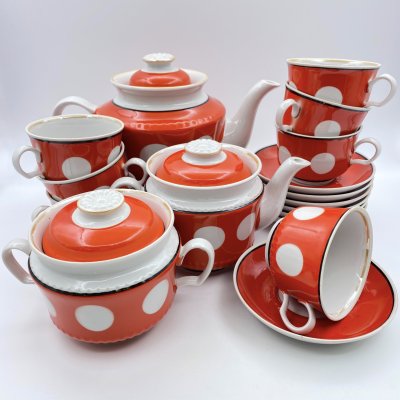 купить Сервиз чайный на 7 персон (17 предметов), фарфор, крытье, золочение, Тернопольский фарфоровый завод, СССР, 1975-1991 гг.