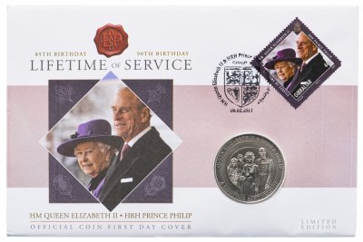 купить Острова Кука 1 доллар (dollar) 2011 "Королева Елизавета II и Принц Филипп- партнерство на всю жизнь" (в конверте)