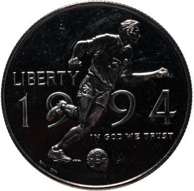 Купить США 50 центов (1/2 доллара, half dollar) 1994 P World Cup (чемпионат мира по футболу 1994 в США) знак монетного двора "P" - Филадельфия