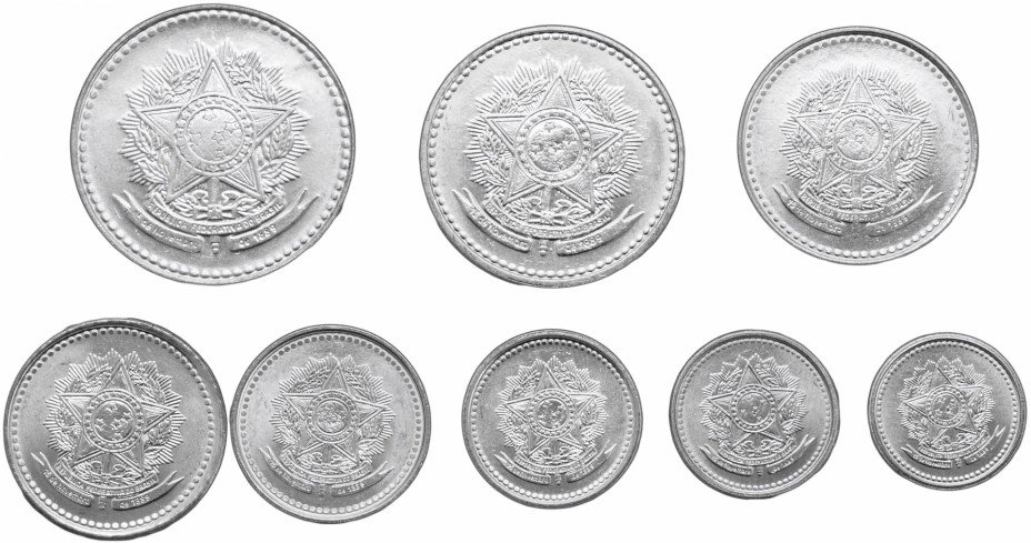 купить Бразилия набор монет "Звезды" 1986-1988 (8 штук)