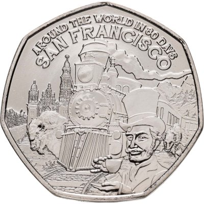 купить Гернси 50 пенсов 2022 "Вокруг света за 80 дней - Сан-Франциско"
