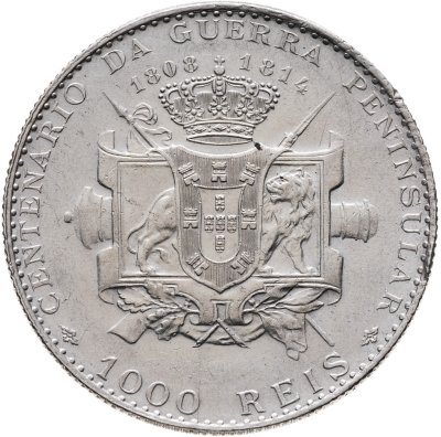купить Португалия 1000 реалов (рейс, reis) 1910 "100 лет Пиренейской войне"