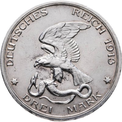 купить Германия (Империя) 3 марки (mark) 1913 A 100 лет объявлению войны против Франции Пруссия