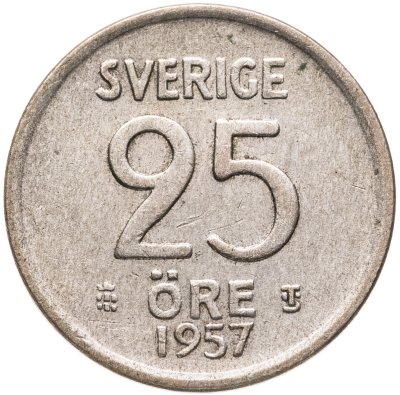 купить Швеция 25 эре (ore) 1957