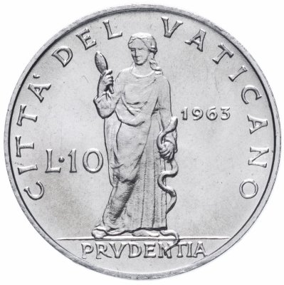 Купить Ватикан 10 лир (lire) 1963-1965