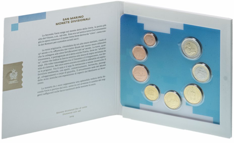купить Сан-Марино набор из 8 монет 2019, в буклете