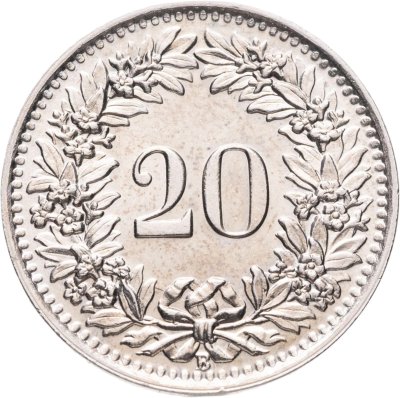 купить Швейцария 20 раппенов (rappen) 1950
