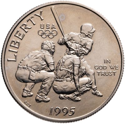 купить США 50 центов (1/2 доллара, half dollar) 1995 "XXVI летние Олимпийские Игры, Атланта 1996 - Бейсбол"