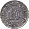Купить Стрейтс Сетлментс 10 центов (cents) 1890 H