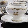 Купить Сервиз чайный "Katarina" с декором в виде роз на 4 персоны (11 предметов), фарфор, деколь с золочением, фабрика "Weimar", Германия, 1950-1980 гг.