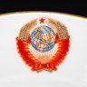 Купить Набор из 6 закусочных тарелок из Кремлевского сервиза с гербом СССР, фарфор, роспись, золочение, Ленинградский фарфоровый завод (ЛФЗ), СССР, 1960-1980 гг.