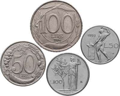купить Италия набор монет 1990-2001 (4 штуки)