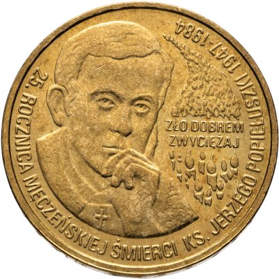 купить Польша 2 злотых 2009 "25 лет со дня смерти блаженного Ежи Попелушко"