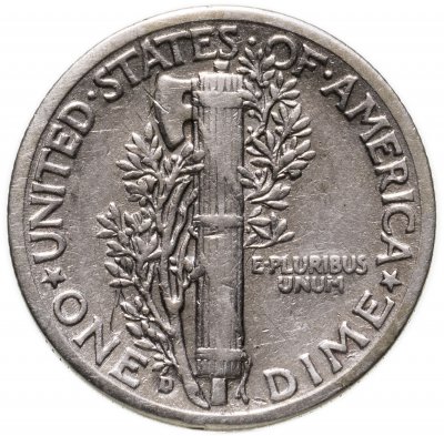 купить США 10 центов (дайм, one dime) 1943 D Mercury Dime (дайм «Меркурий»)