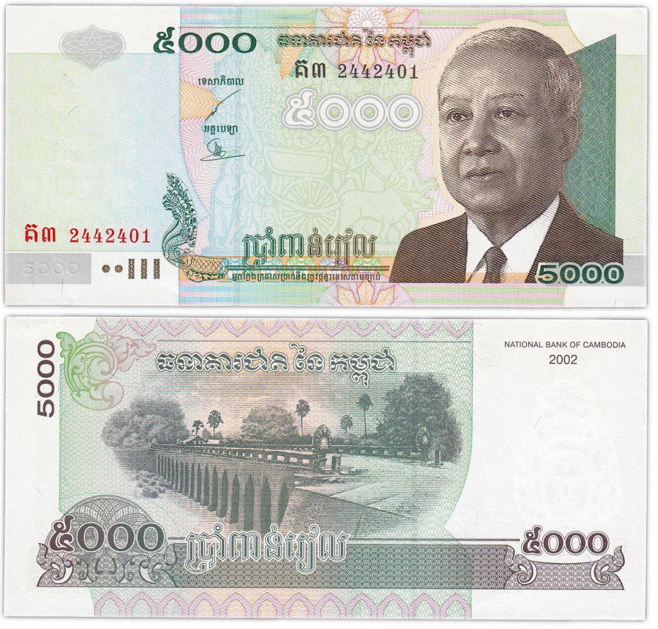купить Камбоджа 5000 риель 2002 (Pick 55)