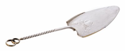 Купить Лопатка для свадебного торта, серебро 916 пр., г. Свердловск, СССР, 1973 г.