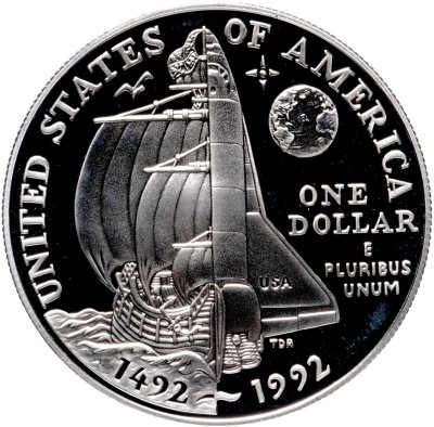 купить США 1 доллар 1992 "500 лет путешествию Колумба"