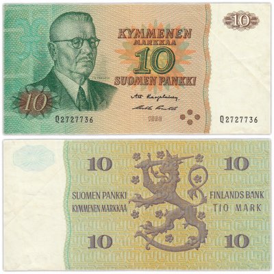 купить Финляндия 10 марок 1980 (Pick 111a) Без литеры