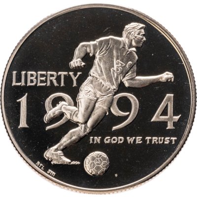 купить США 50 центов (1/2 доллара, half dollar) 1994 P World Cup (чемпионат мира по футболу 1994 в США) знак монетного двора "P" - Филадельфия