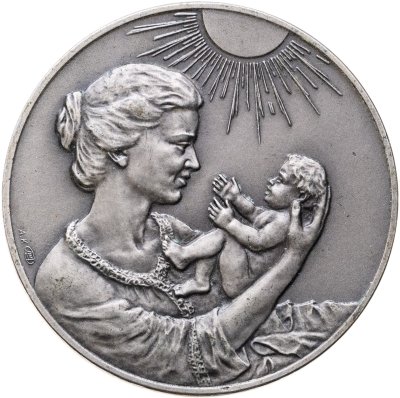 купить Памятная настольная медаль "Родившейся в городе-герое Ленинграде", томпак, медальер И.С. Комшилов. СССР, ЛМД, 1960-1980 гг.