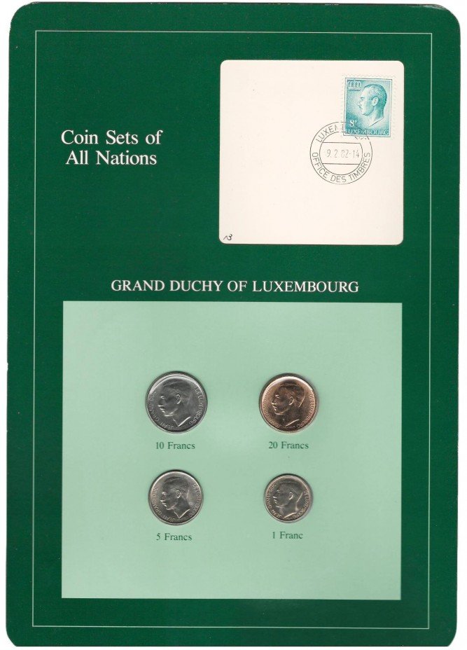 купить Серия "Наборы монет всех стран мира" Люксембург (набор из 4 монет и 1 марки в буклете)