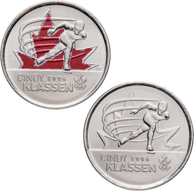 купить Канада 25 центов (cents) 2009 "Синди Классен - шестикратный призёр Олимпийских игр", обычное и цветное исполнение