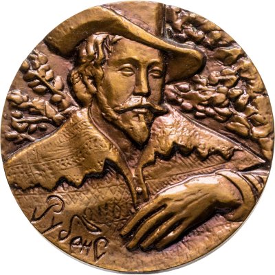 купить Памятная настольная медаль в честь 400-летия со дня рождения Питера Пауля Рубенса, томпак, медальер А.И. Рукавишников. СССР, ЛМД, 1970-е гг.