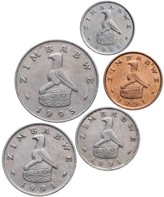 купить Зимбабве, набор монет 1-50 центов 1991-1996 (5 шт.)