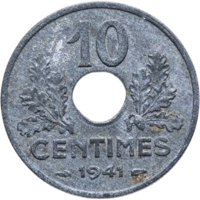 купить Франция 10 сантимов (centimes) 1941