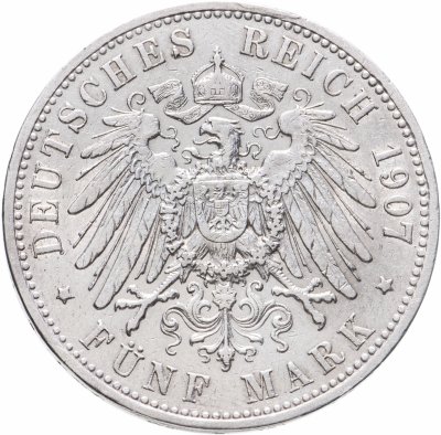 купить Германская Империя Пруссия 5 марок 1907 A