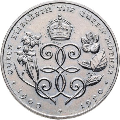 купить Бермуды 1 доллар 1990 90 лет со дня рождения Королевы-матери