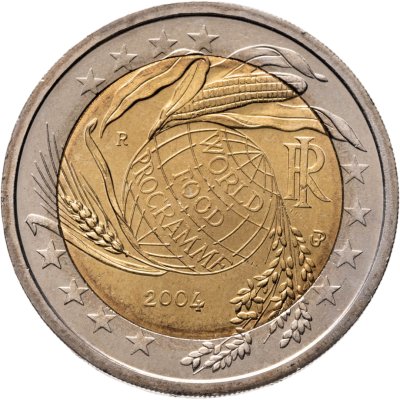 купить Италия 2 евро (euro) 2004 "50 лет Всемирной Продовольственной программы"