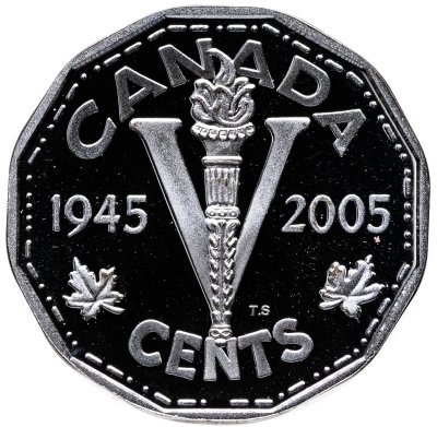 купить Канада 5 центов 2005 "60 лет победе"