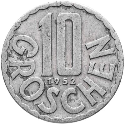 купить Австрия 10 грошей (groschen) 1952