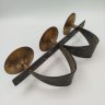 Купить Подсвечник на три свечи, металл, латунь, СССР, 1980-1990 гг.