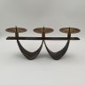 Купить Подсвечник на три свечи, металл, латунь, СССР, 1980-1990 гг.