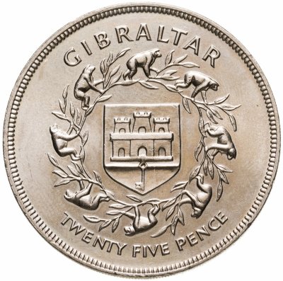 купить Гибралтар 25 пенсов (pence) 1977 "25 лет вступления на престол королевы Елизаветы II"