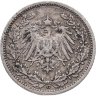 Купить Германия  1/2 марки 1908, знак монетного двора "G" -  Карлсруэ