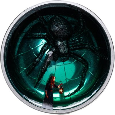 купить Острова Кука 10 долларов 2025 "Арахнофобия паук", в футляре с сертификатом