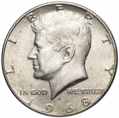 купить США 50 центов (1/2 доллара, half dollar) 1968