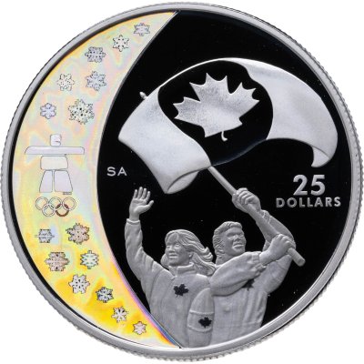 купить Канада 25 долларов 2007 "XXI зимние Олимпийские Игры, Ванкувер 2010 - Атлеты с флагом"
